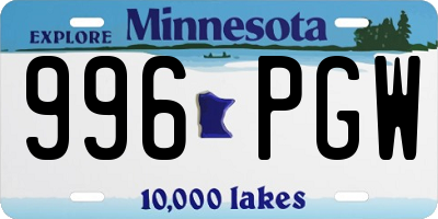 MN license plate 996PGW