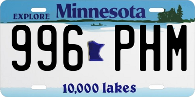 MN license plate 996PHM