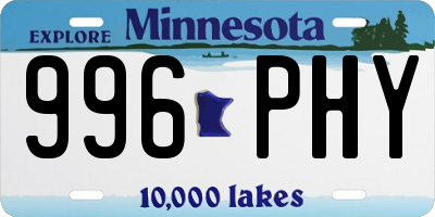 MN license plate 996PHY