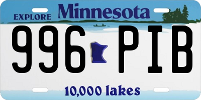 MN license plate 996PIB