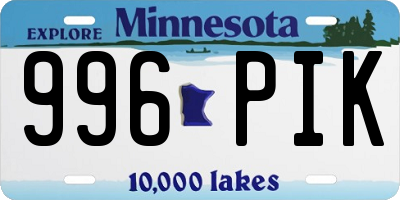 MN license plate 996PIK