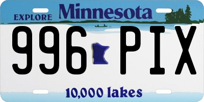 MN license plate 996PIX