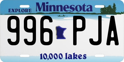MN license plate 996PJA