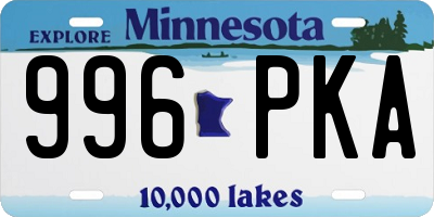 MN license plate 996PKA