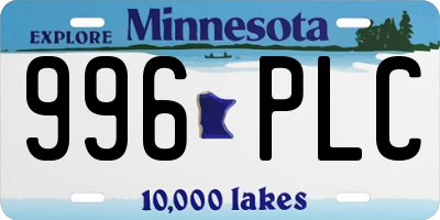 MN license plate 996PLC