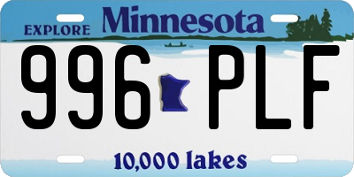 MN license plate 996PLF