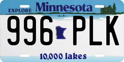 MN license plate 996PLK