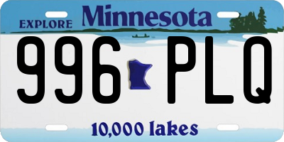 MN license plate 996PLQ