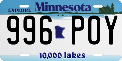 MN license plate 996POY