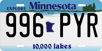 MN license plate 996PYR
