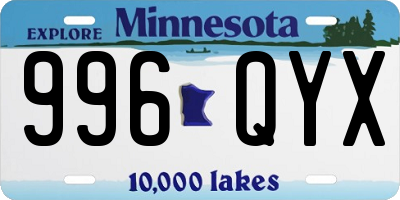 MN license plate 996QYX