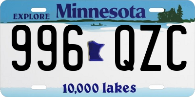 MN license plate 996QZC