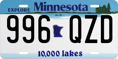 MN license plate 996QZD