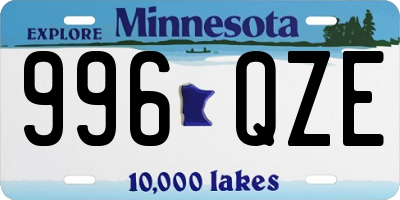 MN license plate 996QZE