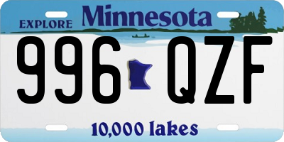 MN license plate 996QZF