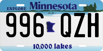 MN license plate 996QZH