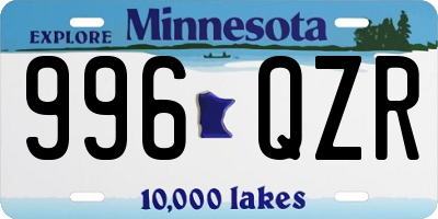 MN license plate 996QZR