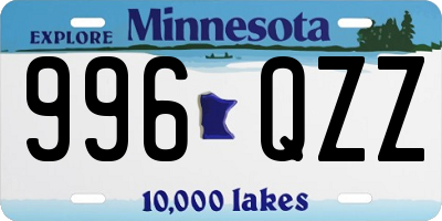 MN license plate 996QZZ