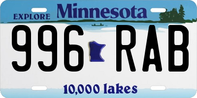 MN license plate 996RAB