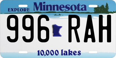 MN license plate 996RAH