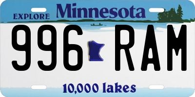 MN license plate 996RAM