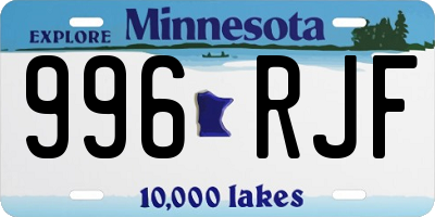 MN license plate 996RJF