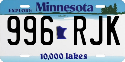 MN license plate 996RJK