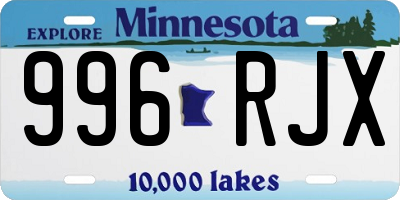 MN license plate 996RJX