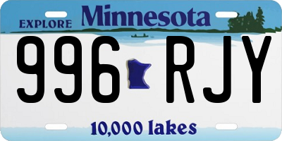 MN license plate 996RJY