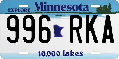 MN license plate 996RKA