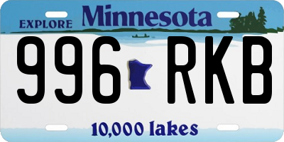 MN license plate 996RKB