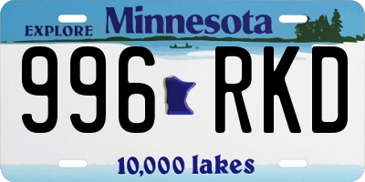 MN license plate 996RKD