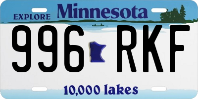 MN license plate 996RKF