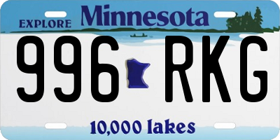 MN license plate 996RKG