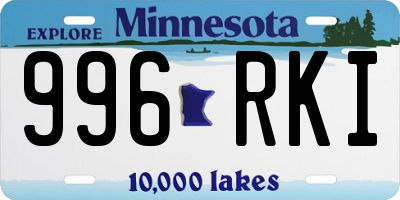 MN license plate 996RKI