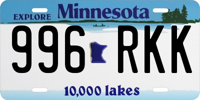 MN license plate 996RKK