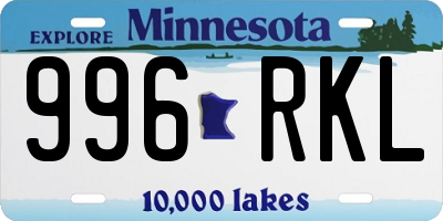MN license plate 996RKL
