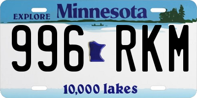 MN license plate 996RKM