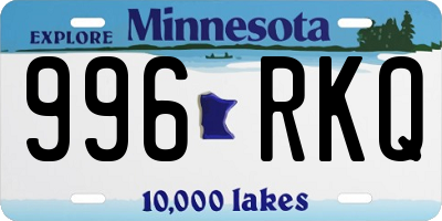 MN license plate 996RKQ