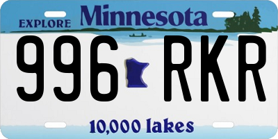 MN license plate 996RKR
