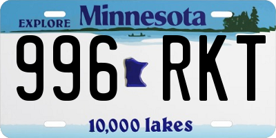 MN license plate 996RKT