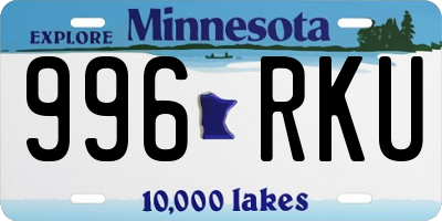 MN license plate 996RKU