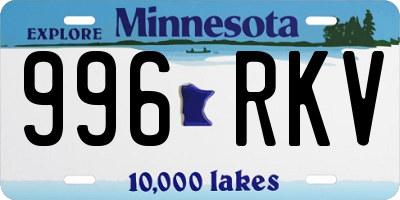 MN license plate 996RKV