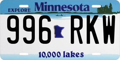MN license plate 996RKW