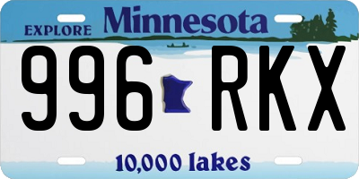 MN license plate 996RKX