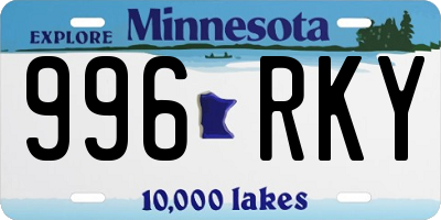 MN license plate 996RKY