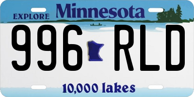 MN license plate 996RLD