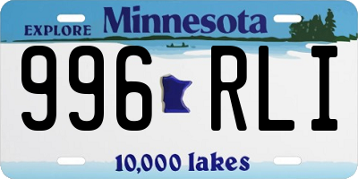 MN license plate 996RLI