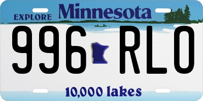 MN license plate 996RLO