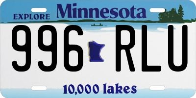 MN license plate 996RLU